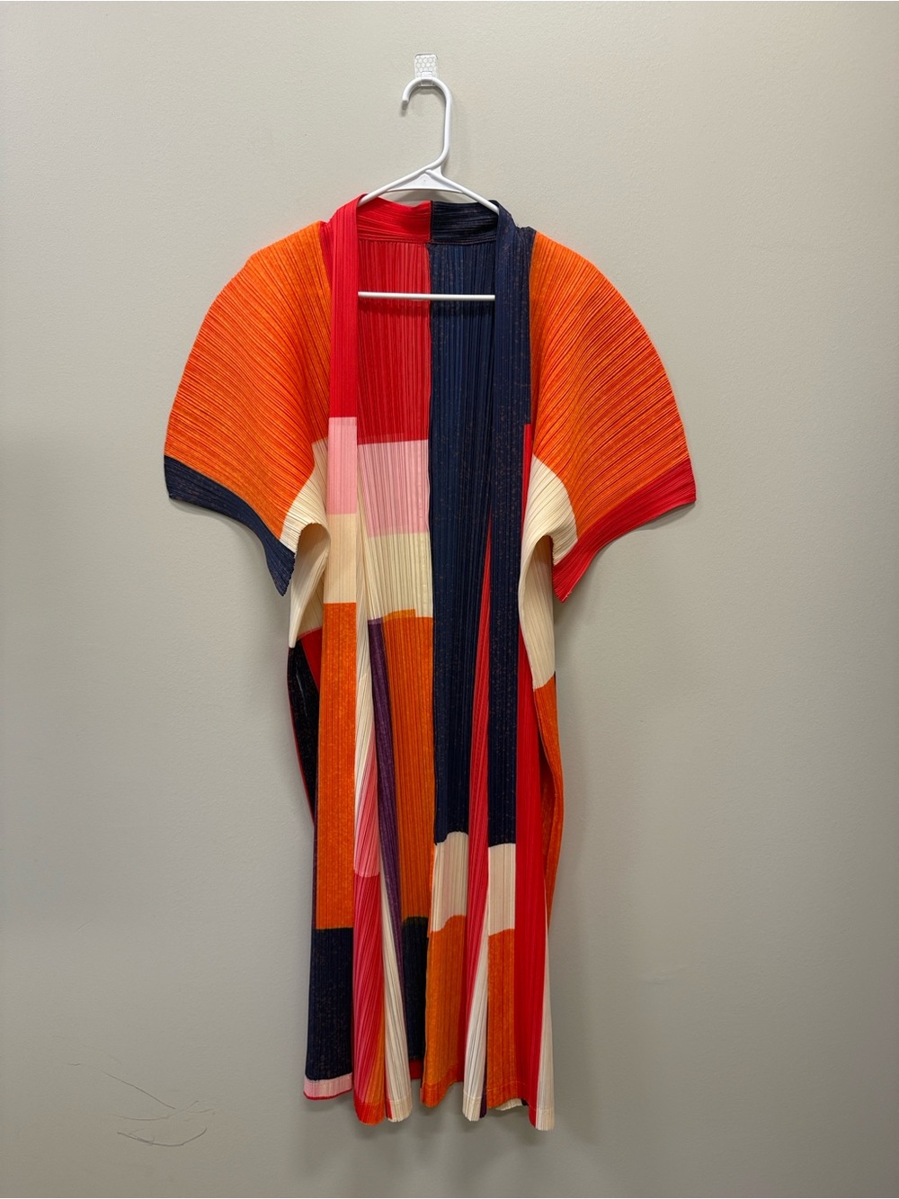 Issey Miyake Pleats Please Long Open Front Cardigan